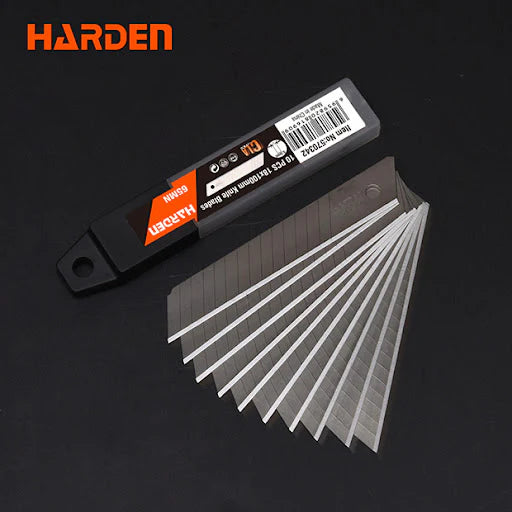 HARDEN 560342 10-Piece Professional 18mm Snap-Off Utility Knife Blades